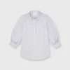 Geraldine Popover Shirt In Grey Stripe Poplin 2 Geraldine Popover Shirt In Grey Stripe Poplin -Modezzia Sales S66606 1