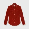 Western Shirt In Rust Stretch Cord 1 Western Shirt In Rust Stretch Cord -Modezzia Sales S67015 1