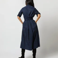 Classic Shirtwaist Dress In Blackwatch Poplin -Modezzia Sales S67267 665
