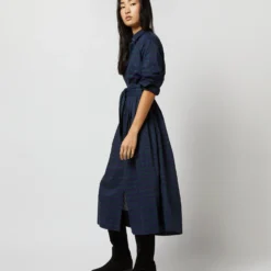 Classic Shirtwaist Dress In Blackwatch Poplin -Modezzia Sales S67267 676