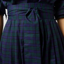 Classic Shirtwaist Dress In Blackwatch Poplin -Modezzia Sales S67267 749