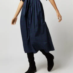 Classic Shirtwaist Dress In Blackwatch Poplin -Modezzia Sales S67267 759