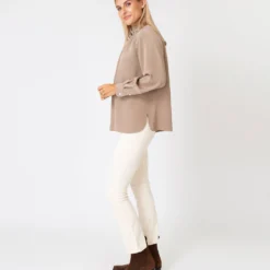 Colette Tie-Neck Blouse In Mink Silk Crepe De Chine -Modezzia Sales S67271 5