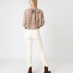 Colette Tie-Neck Blouse In Mink Silk Crepe De Chine -Modezzia Sales S67271 6