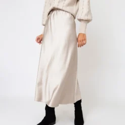 Mare Slip Skirt In Birch Silk 15 Mare Slip Skirt In Birch Silk -Modezzia Sales S67278 V2 5