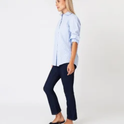 Understudy Shirt In Sky Bengal Stripe Poplin -Modezzia Sales S67282 3