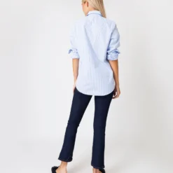 Understudy Shirt In Sky Bengal Stripe Poplin -Modezzia Sales S67282 4