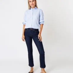 Understudy Shirt In Sky Bengal Stripe Poplin -Modezzia Sales S67282 7