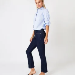 Understudy Shirt In Sky Bengal Stripe Poplin -Modezzia Sales S67282 8