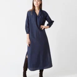 Popover Kamille Dress In Navy Habotai -Modezzia Sales S67289 1