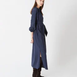 Popover Kamille Dress In Navy Habotai -Modezzia Sales S67289 6