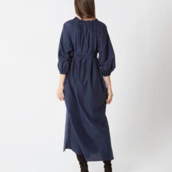 Popover Kamille Dress In Navy Habotai -Modezzia Sales S67289 7