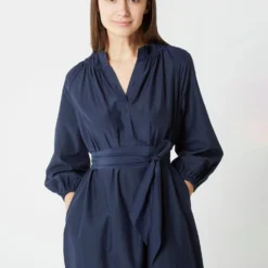 Popover Kamille Dress In Navy Habotai -Modezzia Sales S67289 9