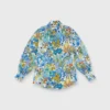 Anaya Popover Shirt In Blue/Gold Multi Jungle Trip Liberty Fabric -Modezzia Sales S67300 49