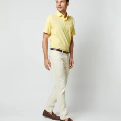 Short-Sleeved Polo In Canary Pima Pique -Modezzia Sales S68634 45