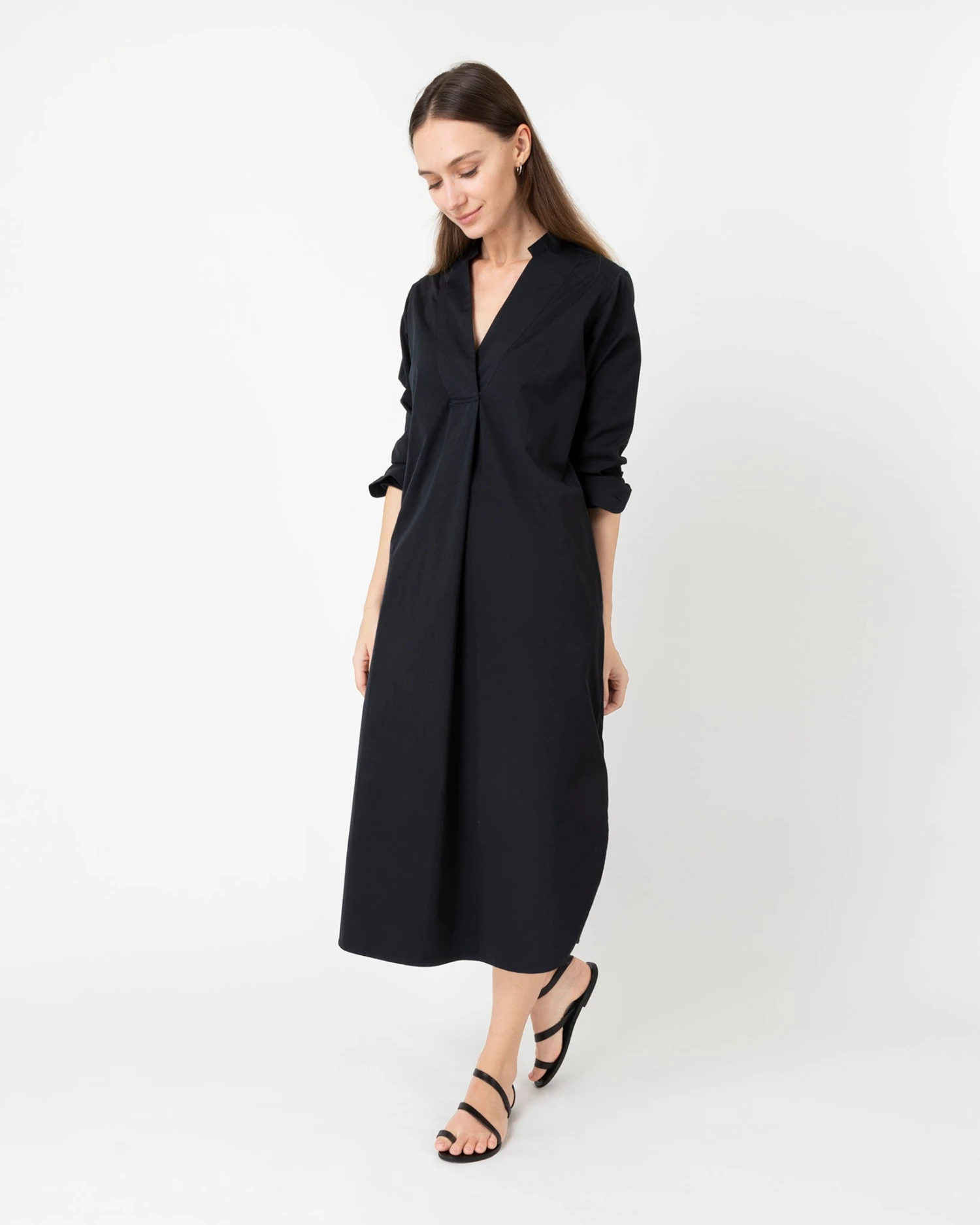 Nyala Dress In Black Poplin 5 Nyala Dress In Black Poplin - Image 3