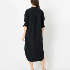 Nyala Dress In Black Poplin 15 Nyala Dress In Black Poplin -Modezzia Sales S70271 3