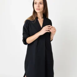 Nyala Dress In Black Poplin 13 Nyala Dress In Black Poplin -Modezzia Sales S70271 6
