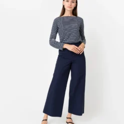 Fallon Pull-On Pant In Navy Garment-Dyed Stretch Poplin -Modezzia Sales S70275 2
