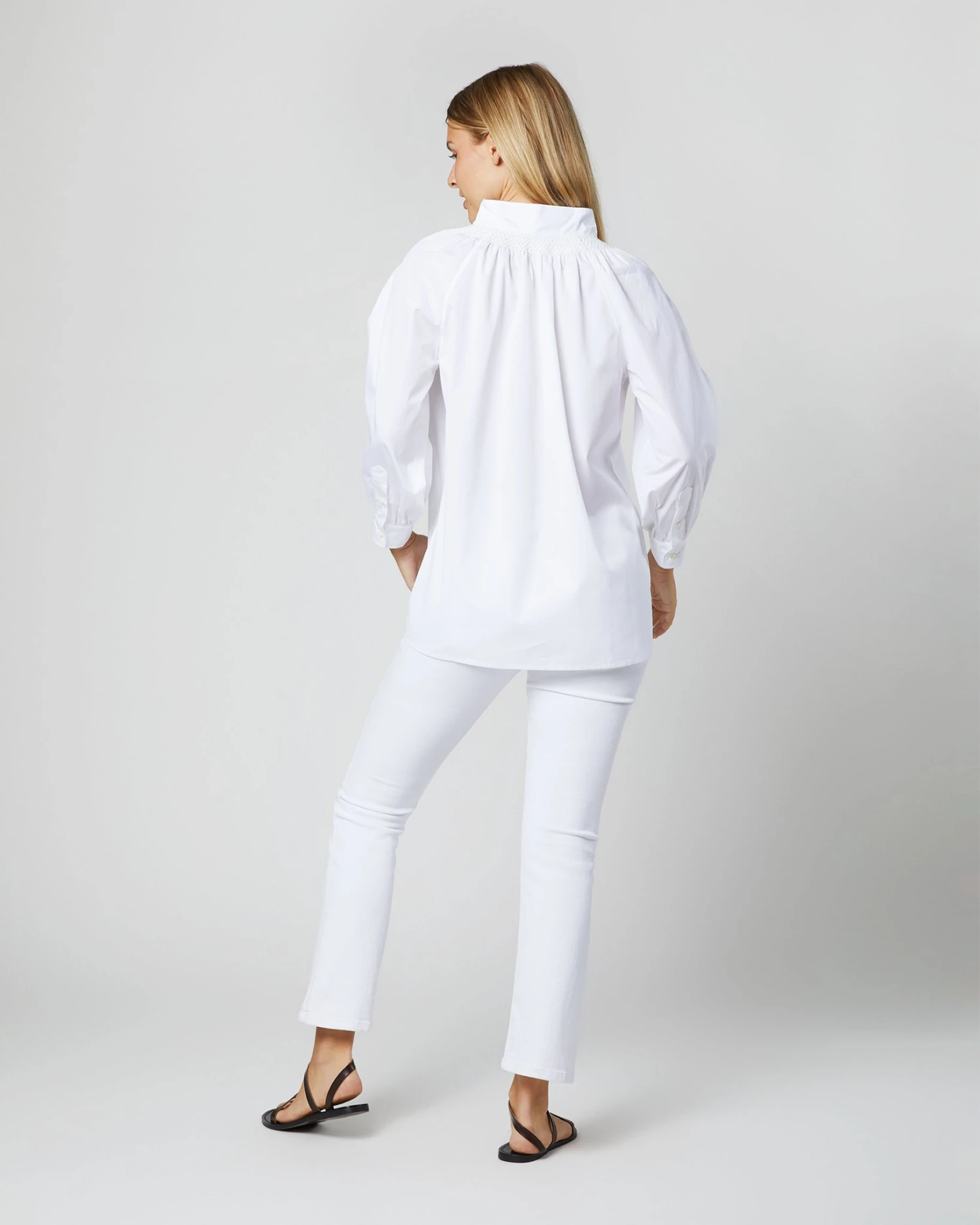 Maeve Smocking Top In White Poplin 7 Maeve Smocking Top In White Poplin - Image 5