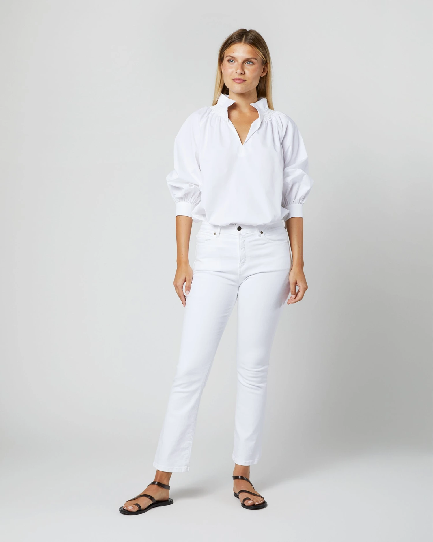 Maeve Smocking Top In White Poplin 10 Maeve Smocking Top In White Poplin - Image 8