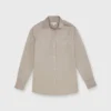 Safari Shirt In Taupe Poplin -Modezzia Sales S70337 1