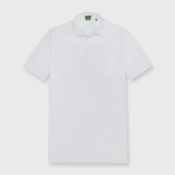 Slim-Fit Short-Sleeved Polo In White Jersey