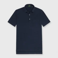Slim-Fit Short-Sleeved Polo In Navy Jersey