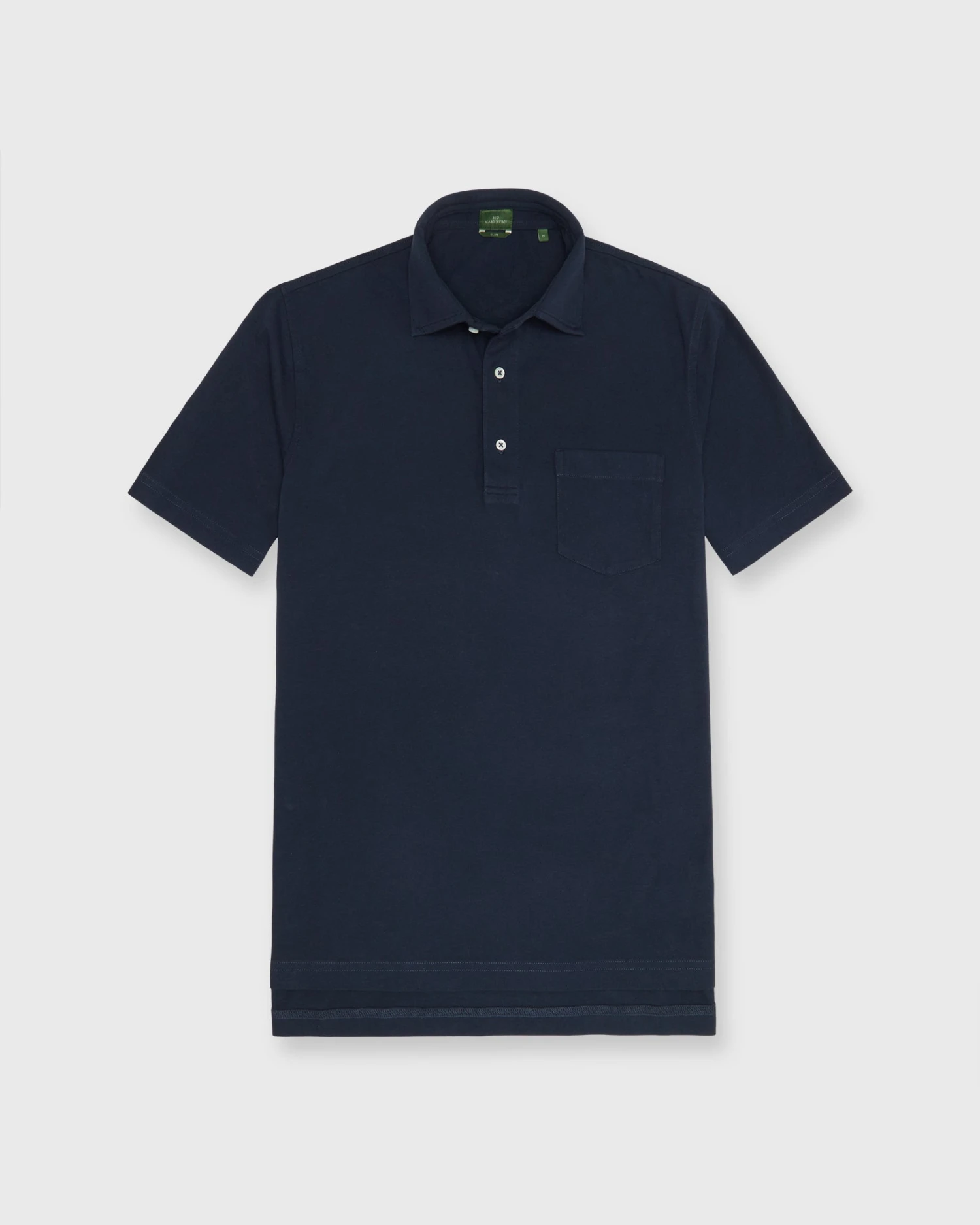 Slim-Fit Short-Sleeved Polo In Navy Jersey 3 Slim-Fit Short-Sleeved Polo In Navy Jersey