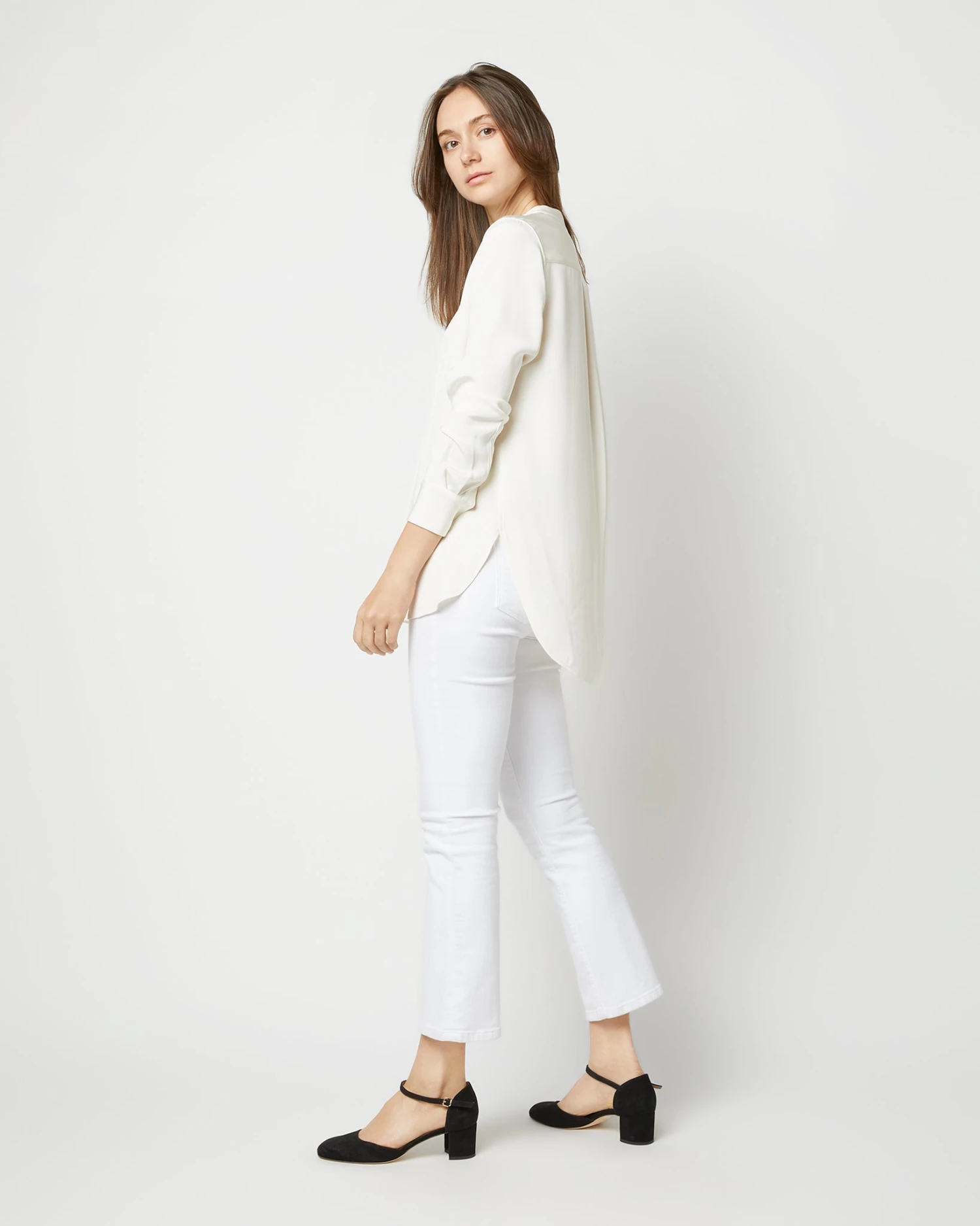 Nyala Blouse In Ivory Silk Crepe De Chine 7 Nyala Blouse In Ivory Silk Crepe De Chine - Image 5