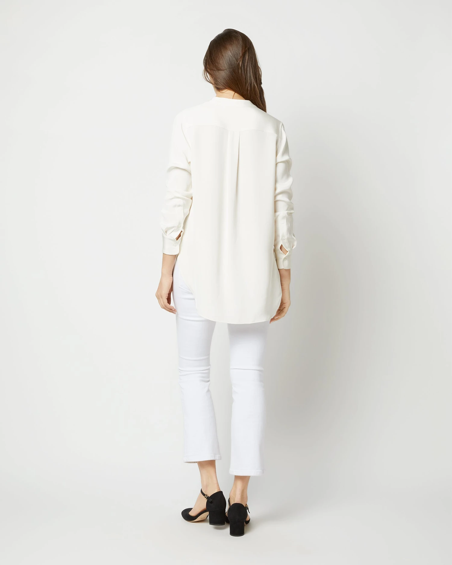 Nyala Blouse In Ivory Silk Crepe De Chine 8 Nyala Blouse In Ivory Silk Crepe De Chine - Image 6