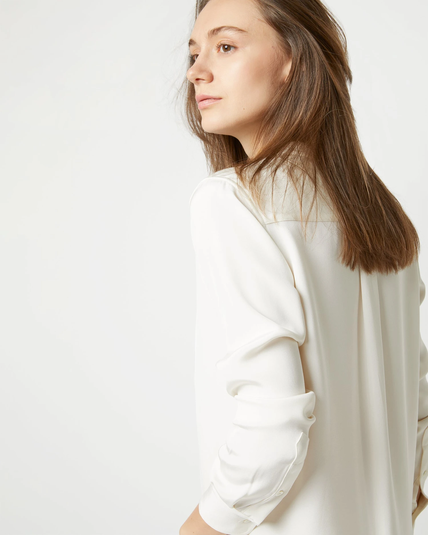 Nyala Blouse In Ivory Silk Crepe De Chine 10 Nyala Blouse In Ivory Silk Crepe De Chine - Image 8