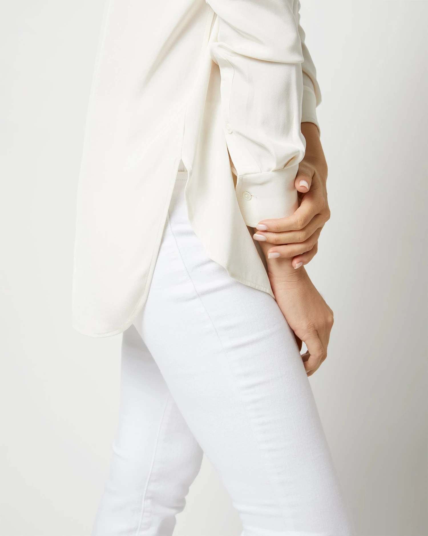Nyala Blouse In Ivory Silk Crepe De Chine 11 Nyala Blouse In Ivory Silk Crepe De Chine - Image 9