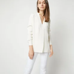 Nyala Blouse In Ivory Silk Crepe De Chine 13 Nyala Blouse In Ivory Silk Crepe De Chine -Modezzia Sales S70503 2354