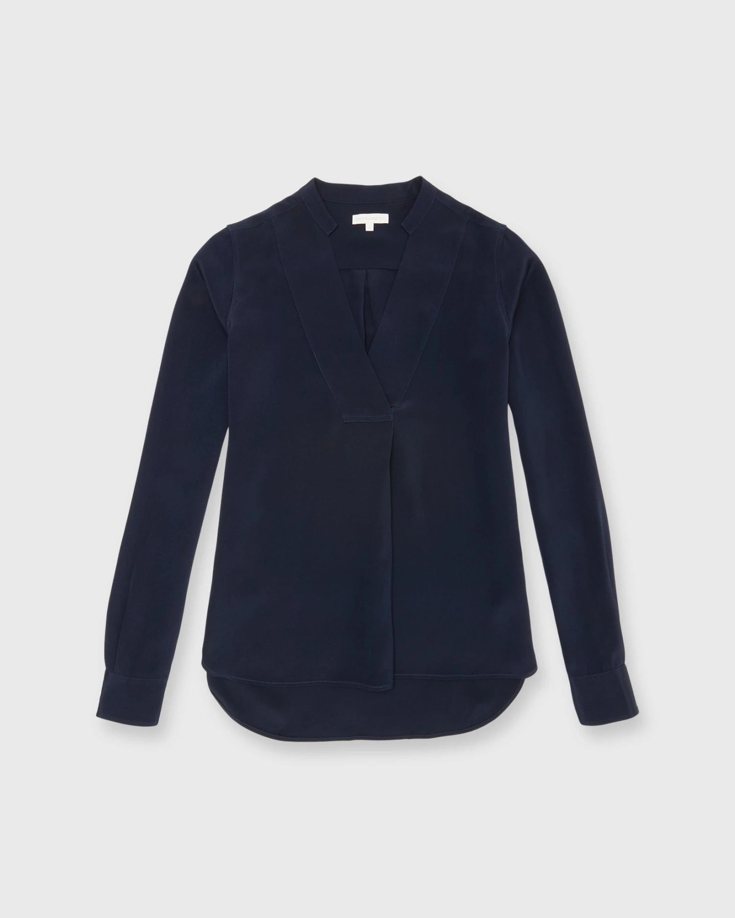 Nyala Blouse In Navy Silk Crepe De Chine 3 Nyala Blouse In Navy Silk Crepe De Chine