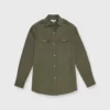Safari Shirt In Olive Poplin 1 Safari Shirt In Olive Poplin -Modezzia Sales S70637 70