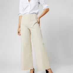 Fallon Pull-On Pant In Sand Garment-Dyed Stretch Poplin -Modezzia Sales S70937 041