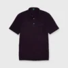 Short-Sleeved Polo In Merlot Dark Oxford Pique -Modezzia Sales S71036 280