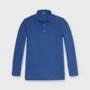 Long-Sleeved Polo In Heathered Ink Pima Pique 2 Long-Sleeved Polo In Heathered Ink Pima Pique -Modezzia Sales S71040 84
