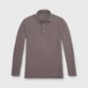 Long-Sleeved Polo In Heathered Oat Pima Pique 2 Long-Sleeved Polo In Heathered Oat Pima Pique -Modezzia Sales S71041 13