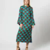 Flicker Dress In Sfere Grandi Verde Twill Silk -Modezzia Sales S71139 13