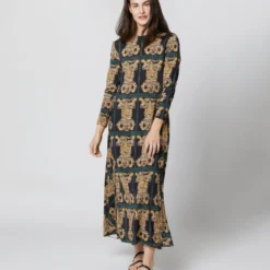 Drifter Dress In Tiger Tiles Black Jersey 14 Drifter Dress In Tiger Tiles Black Jersey -Modezzia Sales S71140 253