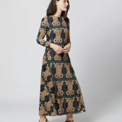 Drifter Dress In Tiger Tiles Black Jersey 12 Drifter Dress In Tiger Tiles Black Jersey -Modezzia Sales S71140 269