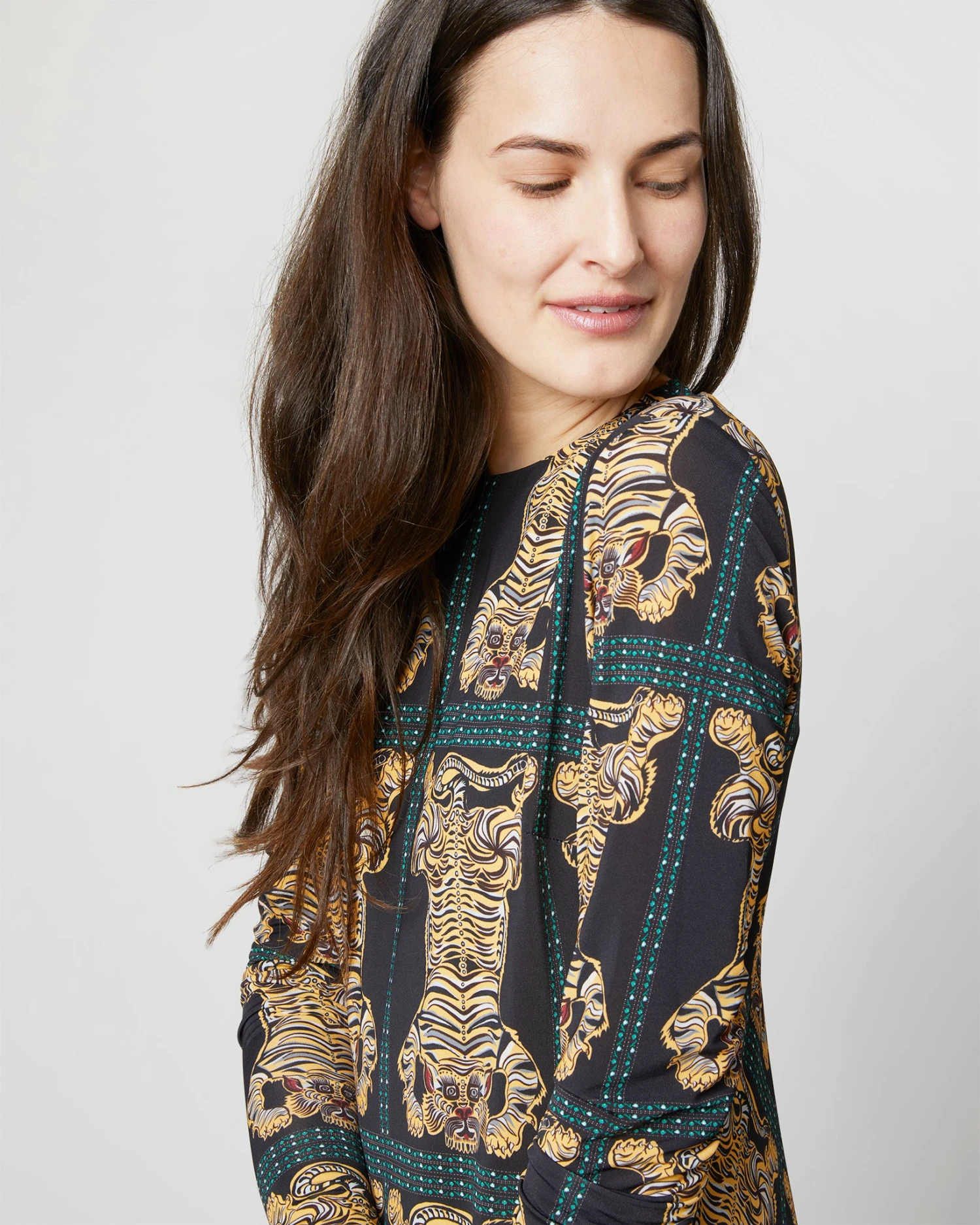 Drifter Dress In Tiger Tiles Black Jersey 4 Drifter Dress In Tiger Tiles Black Jersey - Image 2