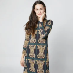 Drifter Dress In Tiger Tiles Black Jersey 13 Drifter Dress In Tiger Tiles Black Jersey -Modezzia Sales S71140 330