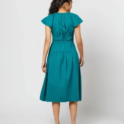 ULLA JOHNSON Darlene Dress In Verdigris -Modezzia Sales S71225 1347