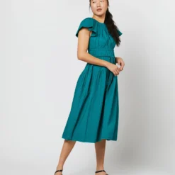 ULLA JOHNSON Darlene Dress In Verdigris -Modezzia Sales S71225 1357