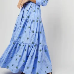 Bellini Dress In Third Eye Embroidered Popeline -Modezzia Sales S71231 1001