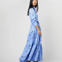 Bellini Dress In Third Eye Embroidered Popeline -Modezzia Sales S71231 899