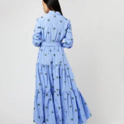 Bellini Dress In Third Eye Embroidered Popeline -Modezzia Sales S71231 908